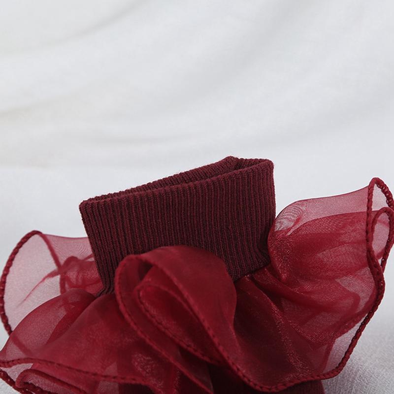 Children's Socks Puffy Lace Princess Socks Solid Color Girls' Short Socks