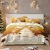 3pcs Merry Christmas Christmas Tree Printed Quilt Set Multi Size Bedrooms Dormitory Bedding Holiday Decoration Machine Washable
