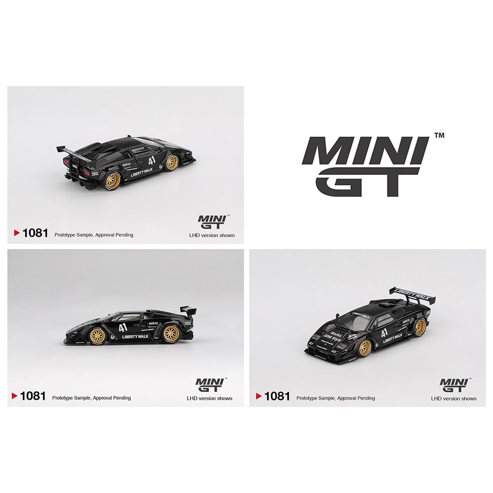 MINI GT Scale MiJo TOYS LAMBORGHINI COUNTACH USA MiJo Toys Limited Edition Lamborghini Countach 164 - LB-WORKS (BLACK) LB-WORKS (Black) MGT01081-BL