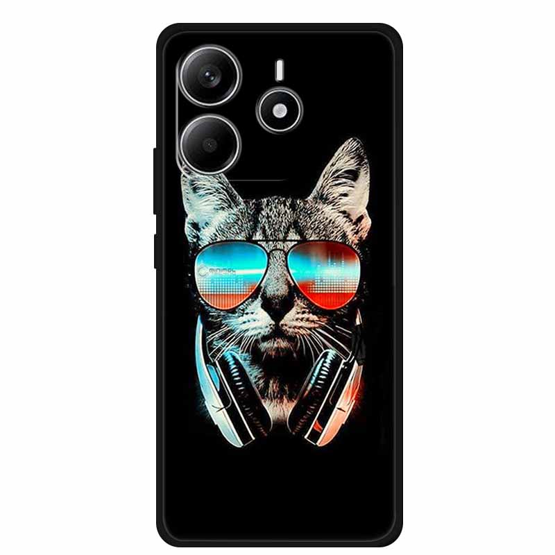 Pour Redmi Note 14 4G GLOBAL Coque Animaux Silicone Souple TPU Étuis de Téléphone Housse Arrière pour Xiaomi Redmi Note14 4G Protecteur Coque