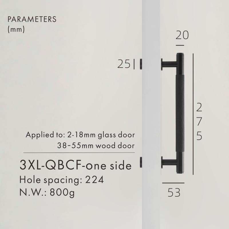 

Dooroom Латунные рифленые дверные ручки Двустворчатая дверь Деревянная дверь Душевая комната Односторонние Двусторонние Матовое золото Черные ручки
