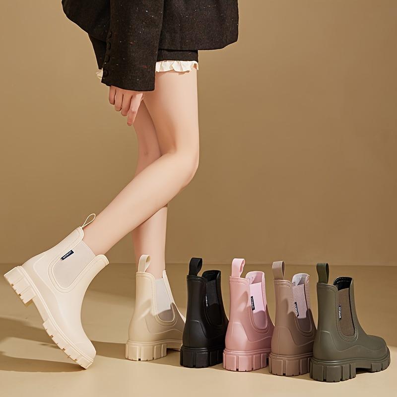 Women's Mid-Calf Rain Boots | Thick Non-Slip Sole, PVC Upper, Casual & Formal Wet Weather Footwear, Rain Shoes, Footwear, Rainy Day Shoes