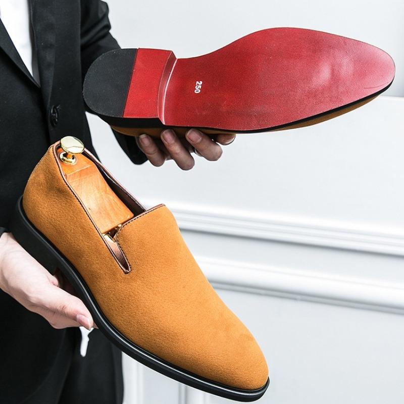 Italian Brand Men Shoes Business Formal Dress Shoe Fashion Suede Leather Casual Shoes Luxury Wedding Party Shoes for Men Loafers