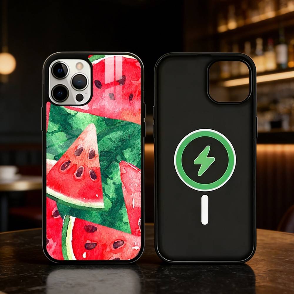 Watermelon Art Phone Case For iPhone 17/16/15/14/13/12/Plus/Pro/Max for Magnetic Wireless Charging
