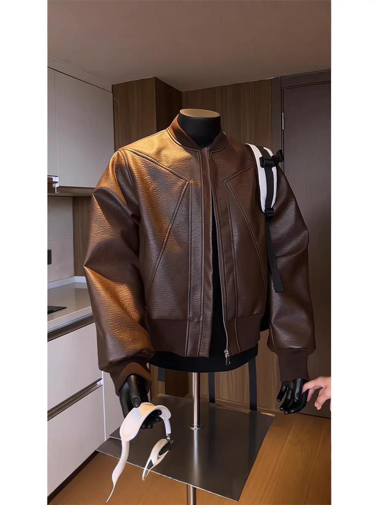 Herren Amerikanische Retro Schwere Leder Bikerjacke - 2025 Frühjahr/Herbst Edition