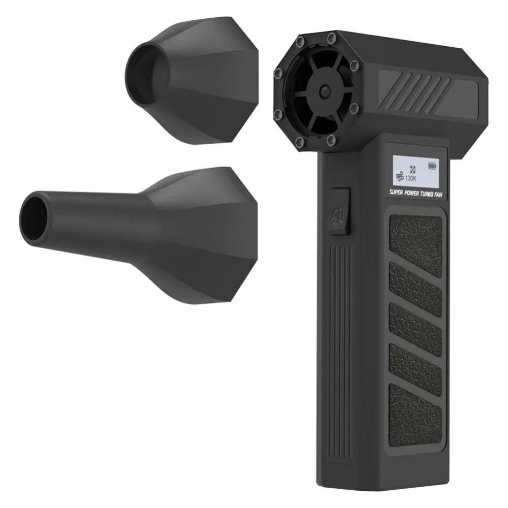 

Brushless Motor Mini Violent Turbo Fan Four Wind Speeds Handheld High Speed Fan Outdoor Camping Black Base Version