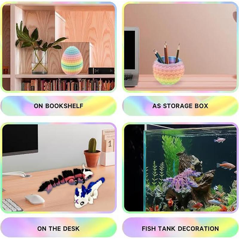 6-Pack Small Mystery Dragon Eggs 2025 New 3D Printed Dragon Eggs with Fully Articulated and Colored Dragon Inside Easter Decor