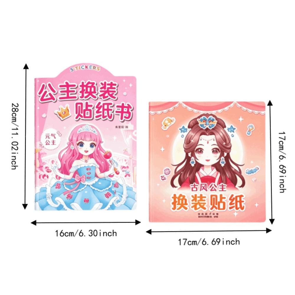 4/5 pcs Reusable Princess Dress Up Sticker Book Educational Sticker Toy Educational Activity