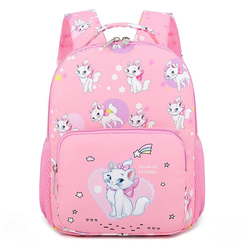 Bow Cute Cat Printed Backpack With Waterproof Nylon Material For Use School