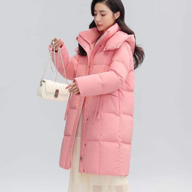 Yaya Women's Mid-Length Hooded Duck Down Puffer Jacket