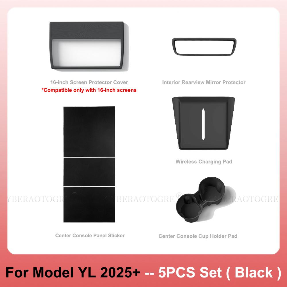 For Tesla Model Y Juniper 2026 Model YL Central Control Navigation Screen Protector 16-inch Silicone Protective Frame Edge Cover