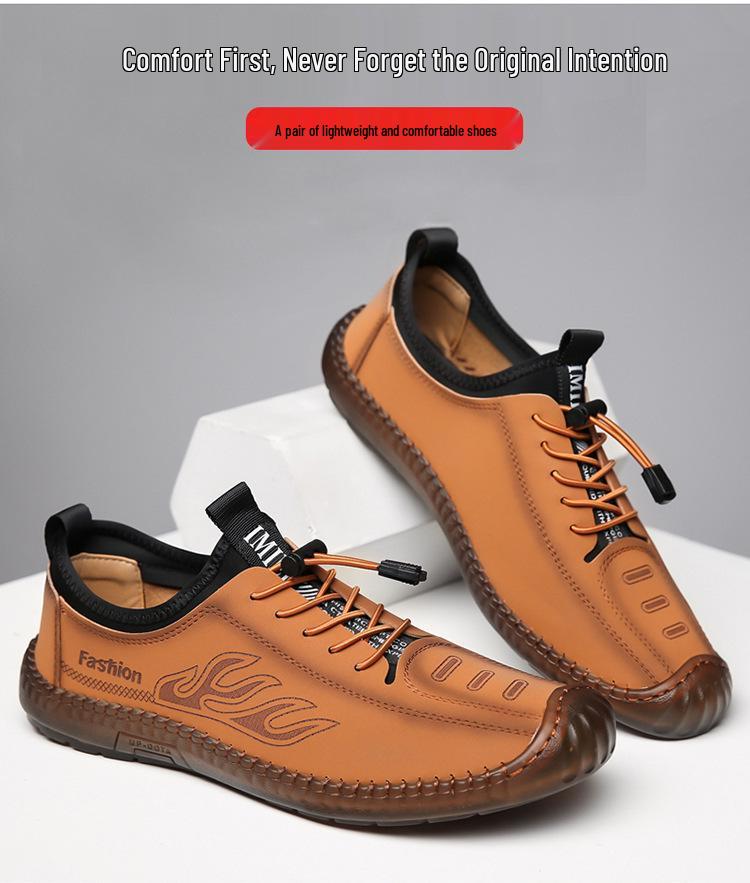 Men's 2025 Spring Korean Style Breathable Lace-up Casual Shoes