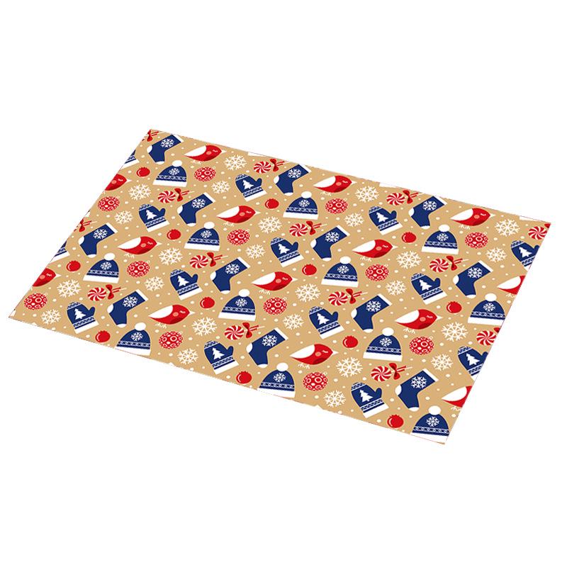 Napperon Teslin Isolant Thermique Style Noël - Napperon de Table Imprimé PVC pour Décoration d'Hôtel et de Maison