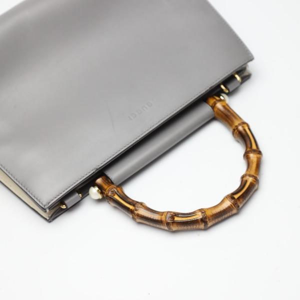 GUCCI Bamboo Handbag Bamboo gray Women 459076 Used