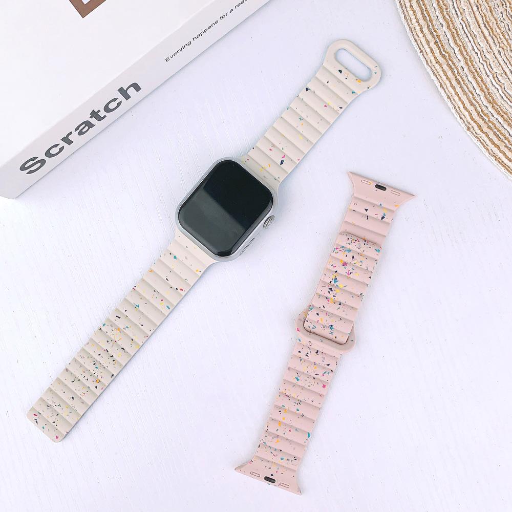 Magnetyczny Pasek Silikonowy Sportowy Bransoletki Do Apple Watch 41mm 42mm 44mm 45mm 46mm 49mm iWatch Seria 11 10 9 8 7 6 5 4se