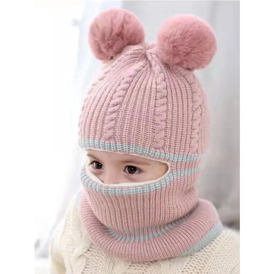 

Детская шапка Детская маска Шапка-маска Зимняя Мультяшная Маленькая Шапка из Кораллового Вельвета Плюшевая Детские шапки Флис Шарф Детская шапка Аксессуары для новорожденных One Size