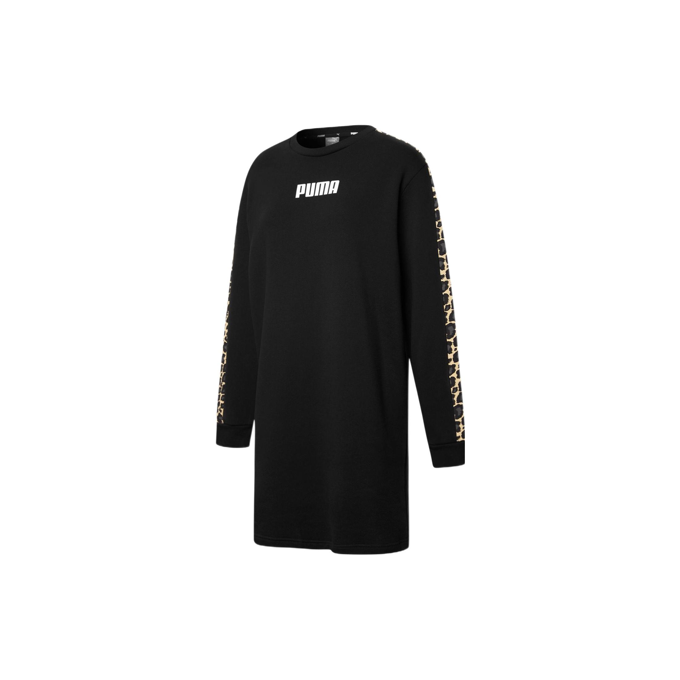 

Puma Logo Print Solid Long Sleeve Dress Women dresses Black 848284-01 S