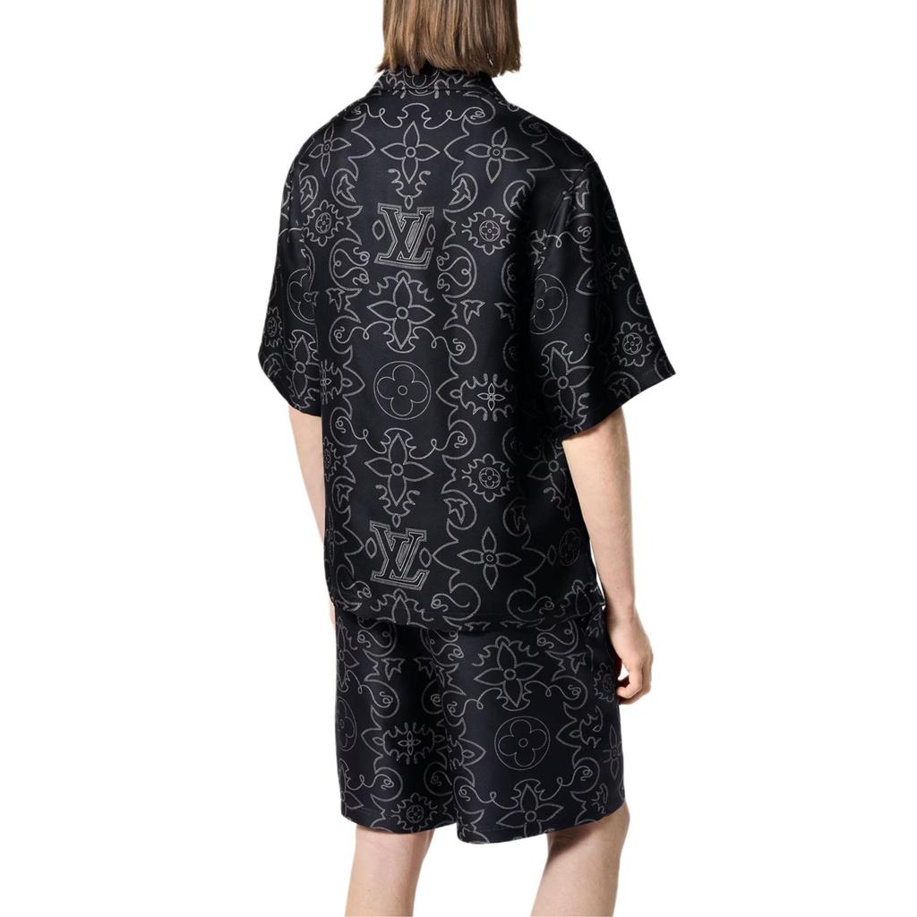 Louis Vuitton Printed Short-Sleeved Silk Shirt 1AFWS9