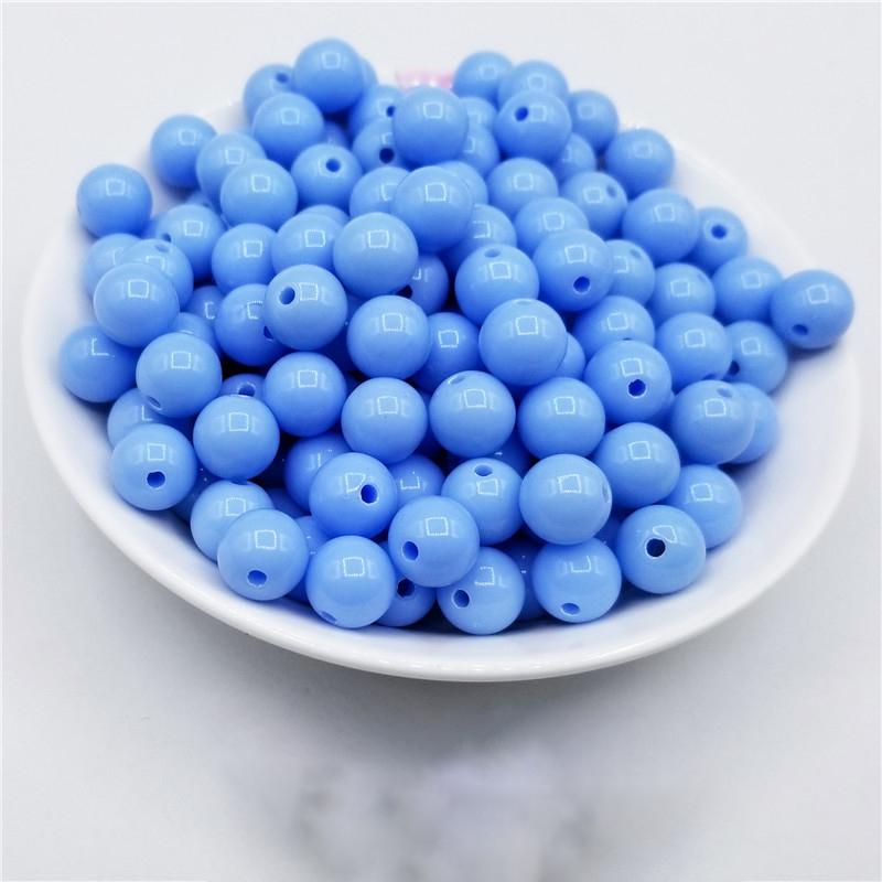 8mm 100/500szt. Solidne Akrylowe Plastikowe Koraliki Rzemieślnicze Prosty Otwór Kolory Cukierkowe dla Dzieci DIY Tworzenie Biżuterii Rzemiosło Akcesoria
