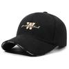 Winter baseball cap new men's warm woolen cotton hat autumn and winter cold embroidery w big head circumference middle-aged and elderly hat