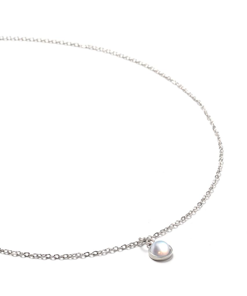 Polalita Slim Surgical Moonstone Necklace (Plt-Nl-037_Sv)