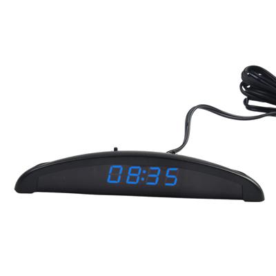 12V Digirted High- And Low-temperature Resistant Automotivetal LED Alarm Auto Electronic Car Clock Voltmeter Thermometer 3 In 1