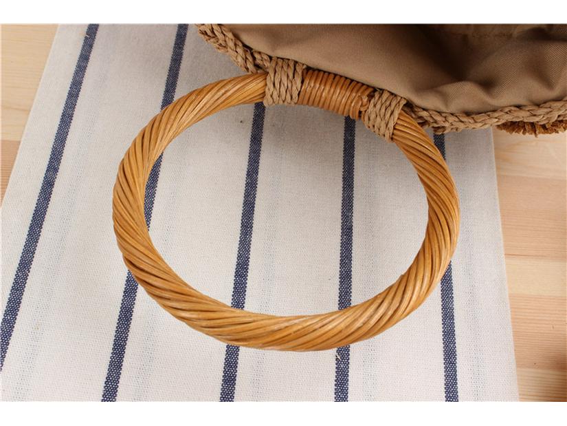 Handcrafted Fashion Bucket Bag: Pearl & Flower Woven Paper Rope Design