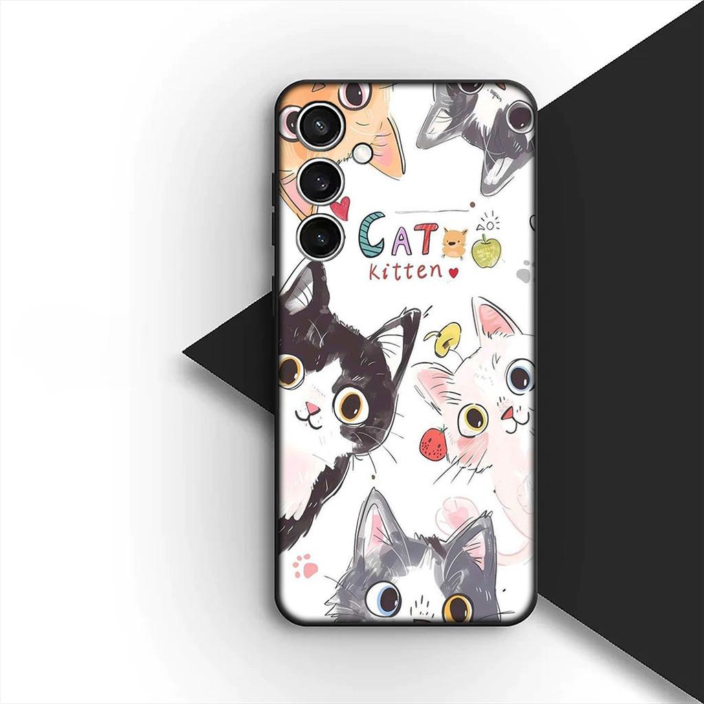 Cover for Xiaomi Redmi Note 12 11 10 A3 Pro 10A 10C 12C Note12 5G 4G Casing Phone Case Black Kitten Cat Eye Cute Anime