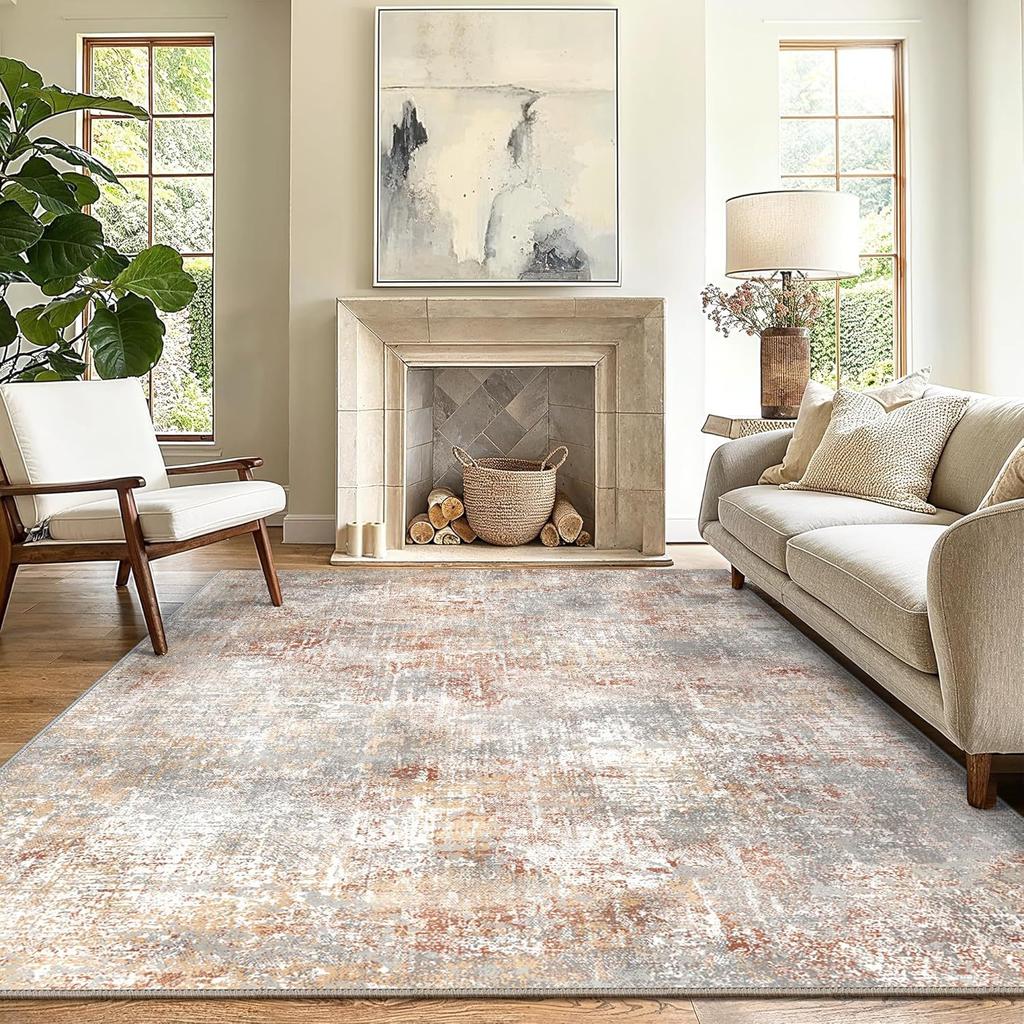 Severský Abstraktní Koberec do Obývacího Pokoje Odolný proti Nečistotám Rohožka na Balkon Koberec s Velkou Plochu a Vysokým Vlasem do Ložnice