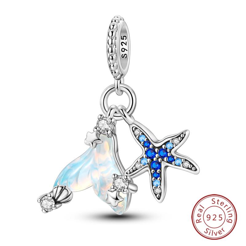 Copper Blue Ocean Ship Lighthouse Starfish Turtle Dolphin Charms Pendants Fit Qikaola Bracelets Diy Jewelry Gifts