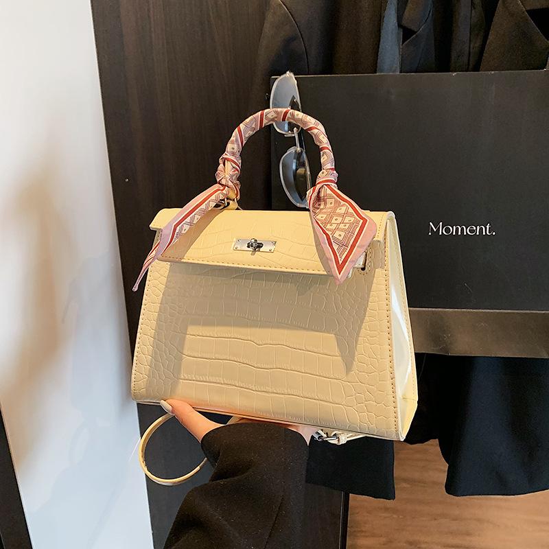 

Женский шелковый шарф высокого класса текстурированная сумка через плечо на одно плечо жёлтый