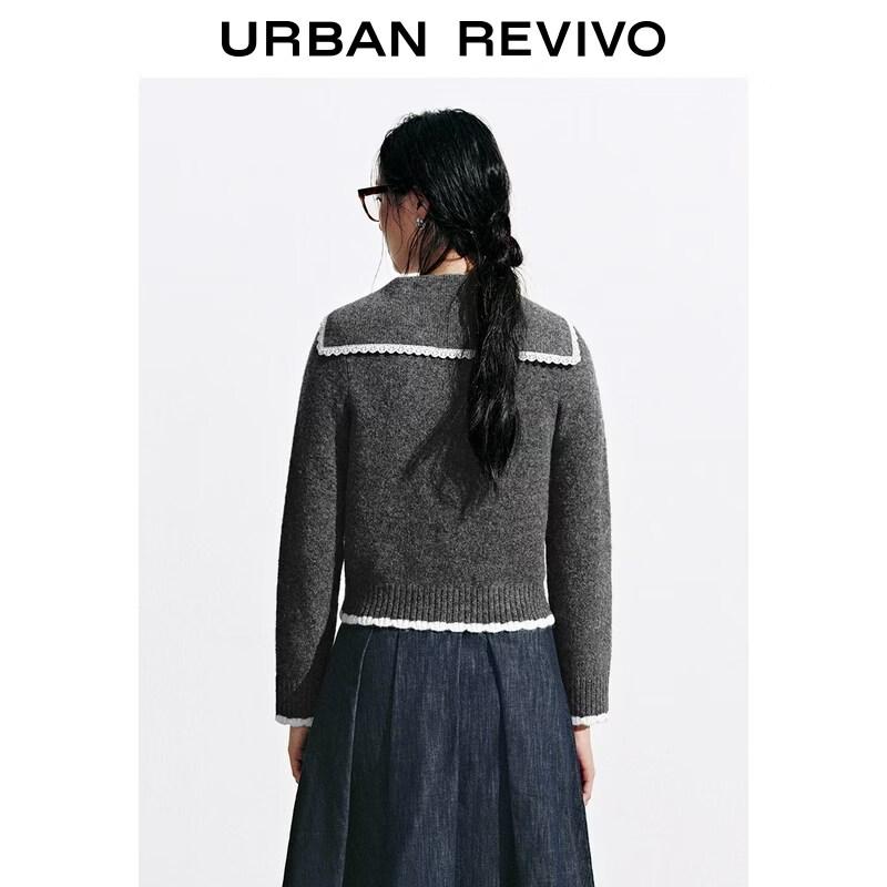 UR2026 Women's Color-block Bow Knit Cardigan