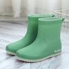 Rain shoes women's short non-slip water shoes fleece cotton short rain boots water boots rubber shoes fashion