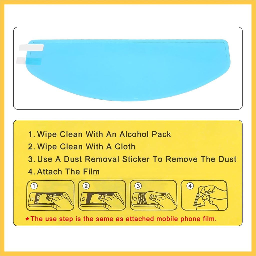 9.65" x 3.46" Rain Proof Film for Motorcycle Helmet Universal Anti Rain Shield Film Lens Sticker Durable Nano Coating Sticker Film Helmet Accessory