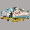 Canvas Modern HD Printed 5 Panel Holland Windmill Landscape Pictures Painting Wall Poster Art Living Room Home Decor