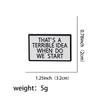 Motivational Cartoon Medal: Creative Metal Brooch with English Lettering for Clothing Accessories
