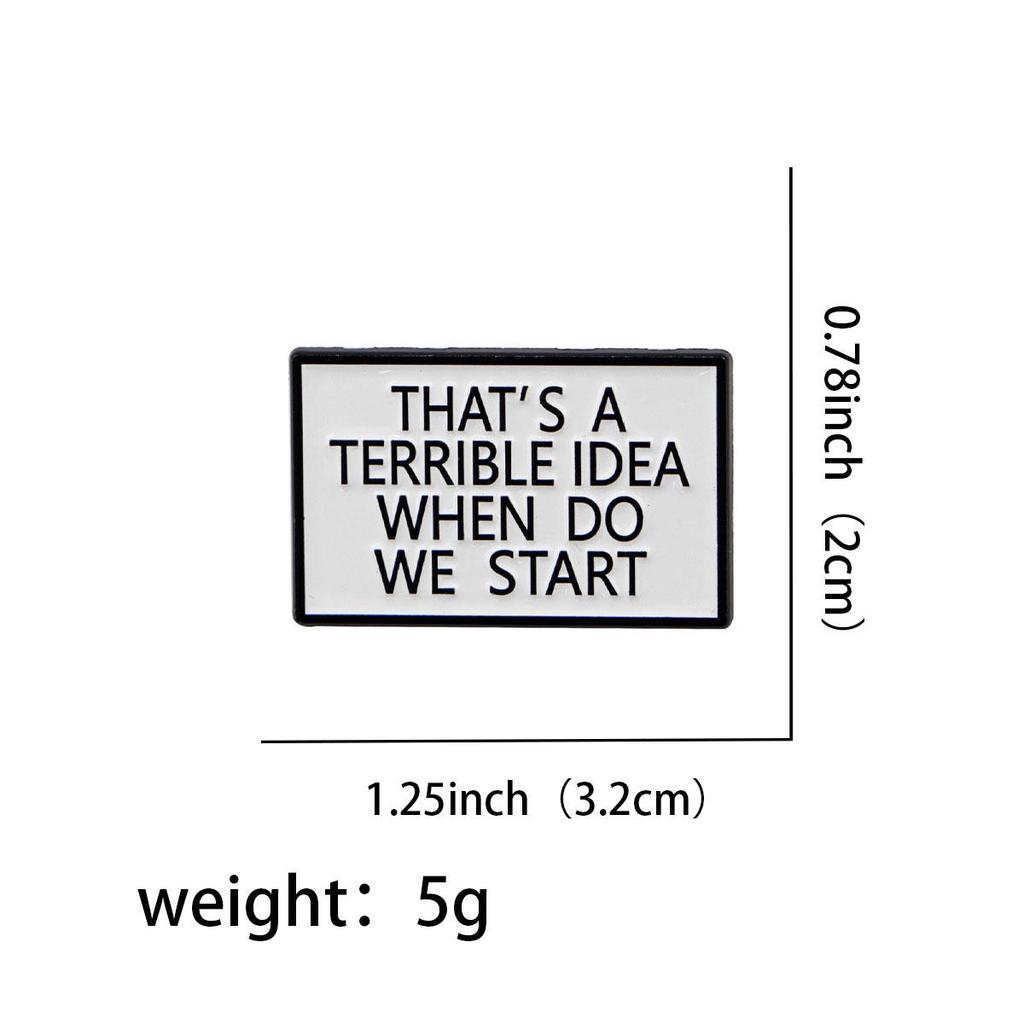 Motivational Cartoon Medal: Creative Metal Brooch with English Lettering for Clothing Accessories