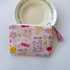 Adorable Blue Cartoon Makeup Bag: Mini Pure Cotton Coin and Earphone Pouch, Lipstick Carrier, Portable Storage.
