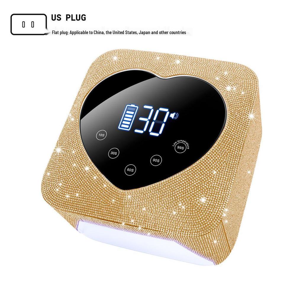 Rechargeable Wireless Nail Art UV/LED Lamp with Rhinestone Design