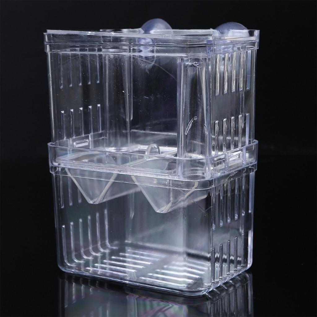 Baby Fish Breeding Box Clear Acrylic Isolation Boxes Aquarium Hatchery Incubator with Suction Cups for Newborn Shrimp
