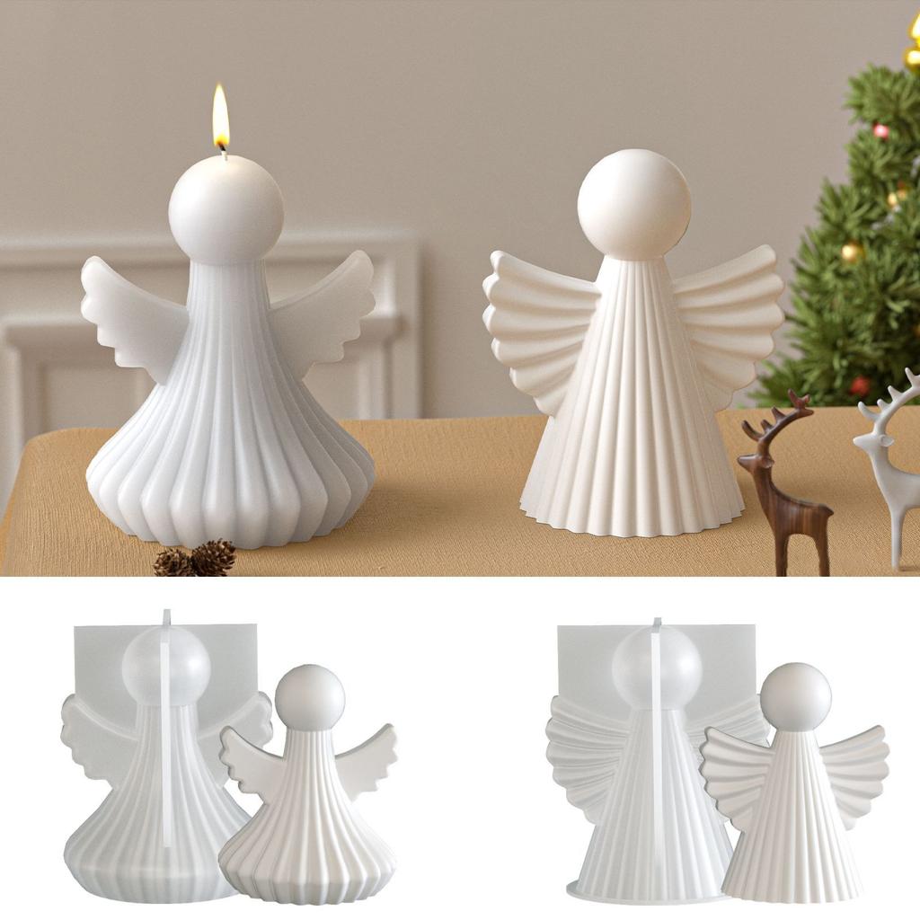 New 3D Simplicity Angel Silicone Candle Molds DIY Geometric Angel Handmade Aromatherapy Candle Gypsum Resin Molds Home Decor