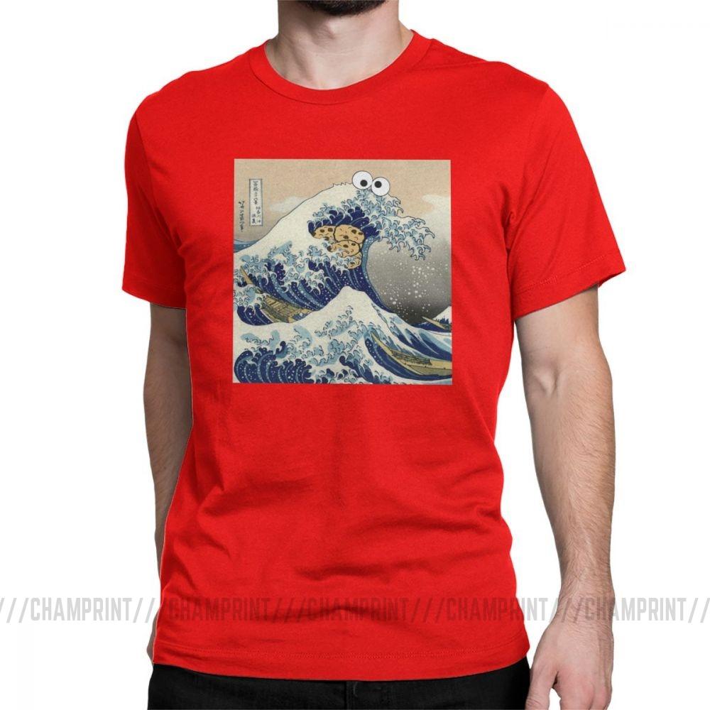 Fashion Cookie Monster T Shirt Harajuku Funny Japanese Cookie Clothes Great Wave Off Kanagawa T Shirt