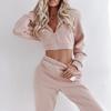 2026 Spring Autumn Women's Hooded Sweatsuit Set Long Sleeve Pullover Top with Pants Casual Two Piece Outfit Urban Pocket Tracksuit