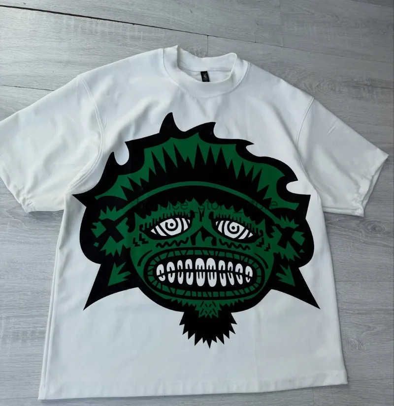 Y2k Harajuku Streetwear Men and Women Short Sleeved Fashion New Cartoon Print Design Shirt Retro Hip Hop Trend Oversized TShirt