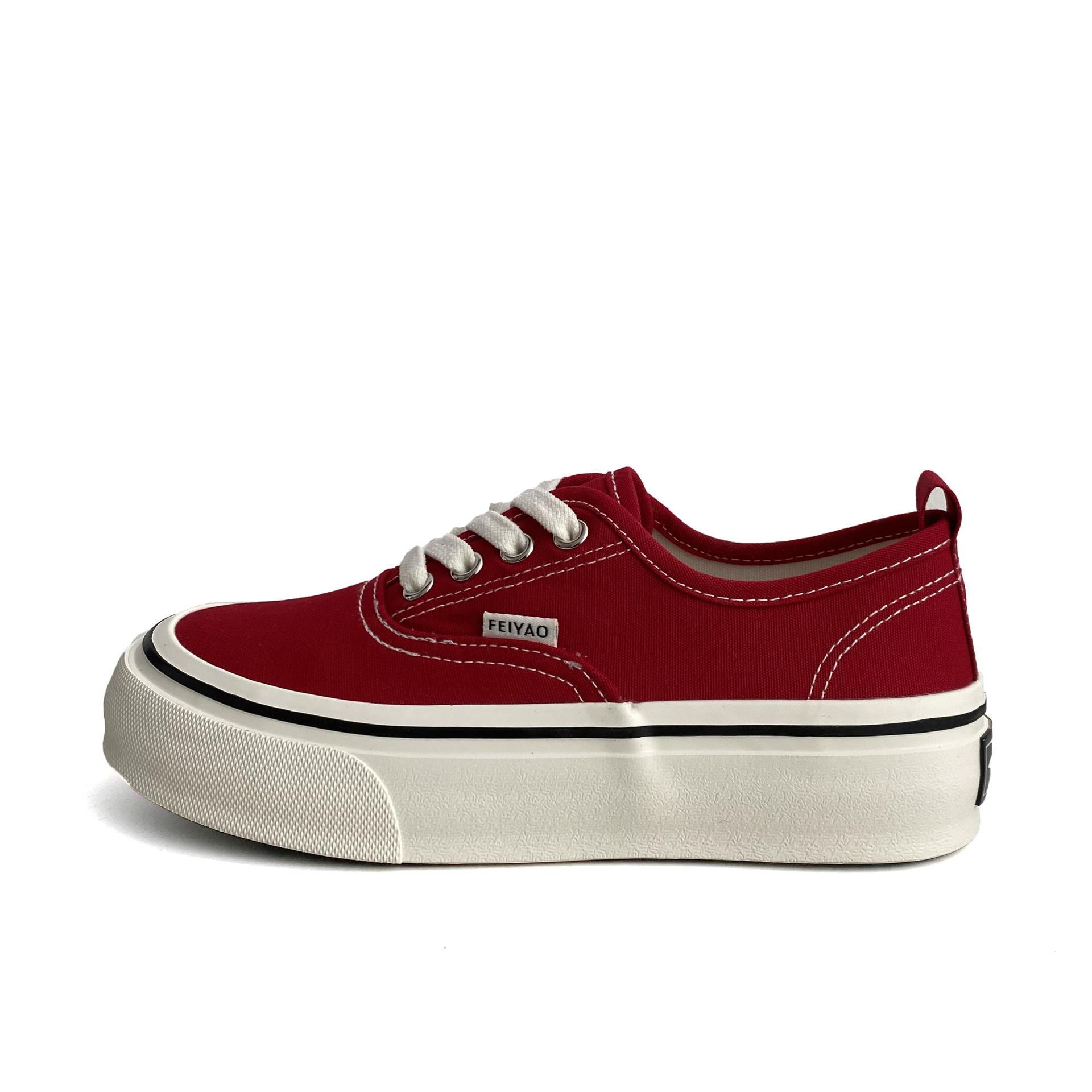 

Повседневная женская обувь новая весна и осень высококачественные парусиновые туфли универсальные ретро мягкие подошвы не устают ноги кеды L-2538 40 красный