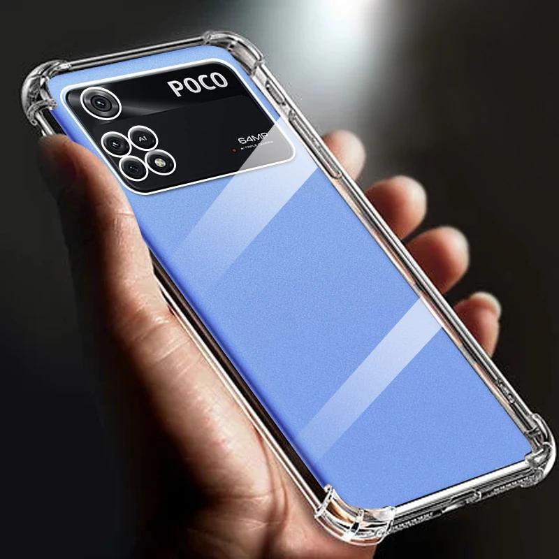 

For Xiaomi Poco M4 Pro case 4G Thickened Airbag Shockproof Clear Soft Tpu Phone Case Transparent Back Cover M4pro funda cases