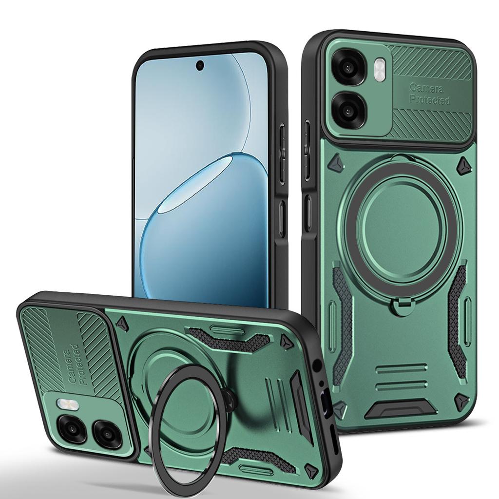 Magnetic Case For Oppo A6x 5G / A6x 4G Shockproof TPU + PC Phone Back Cover with Kickstand