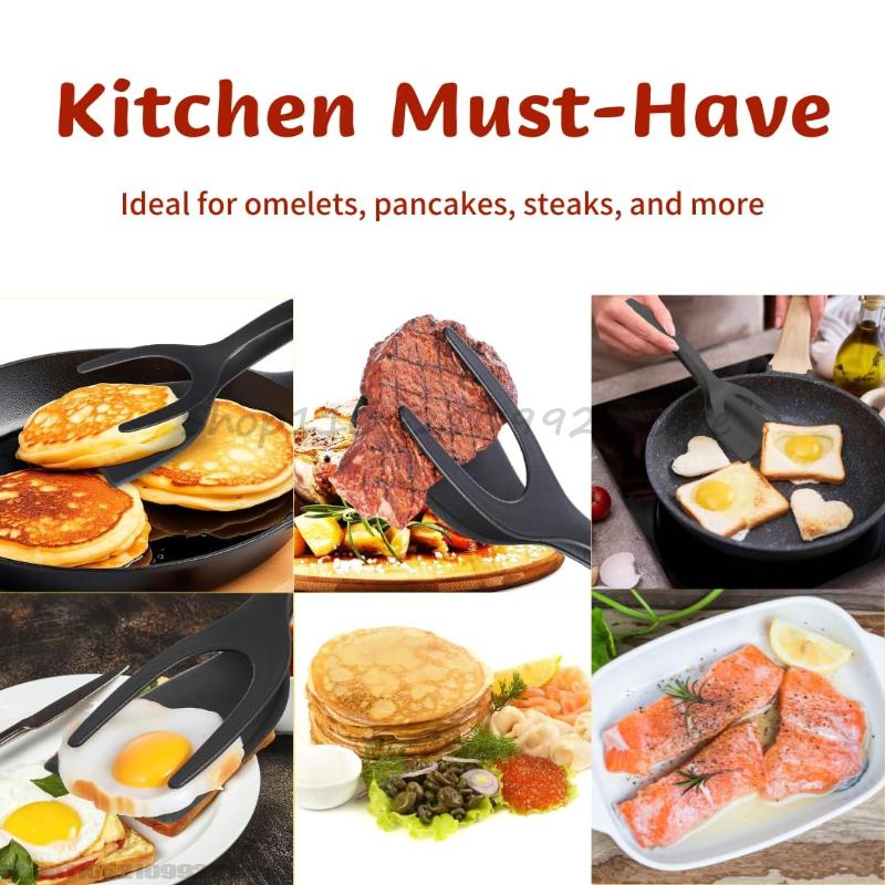 Espátula Pinça 2 em 1 Utensílios de Cozinha Acessórios de Cozinha Máquina de Fazer Panquecas Pinças para Virar Clipe de Nylon Gadgets
