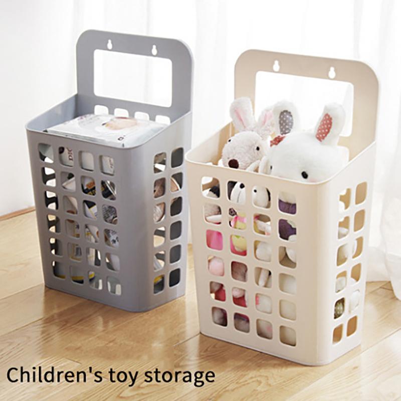 Závěsný koš na špinavé prádlo Úložné koše Držák Organizér Nádoba Víko Nástěnný Otvory pro odvod vody Dětský pokoj Obývací pokoj