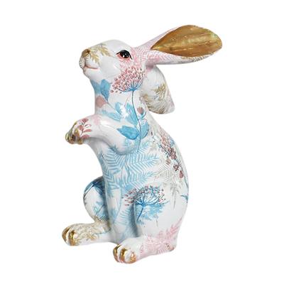 Hasenstatue Kreative Lebensechte Hasenskulptur Hasendekoration Osterhase Ornament für Zuhause Büro Schreibtisch